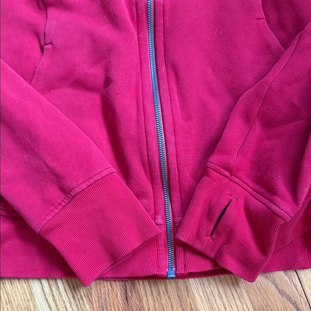 Lululemon Scuba size 14 Red Hooded Zip-Up - Picture 3 of 4